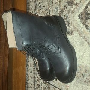 Leather combat boots